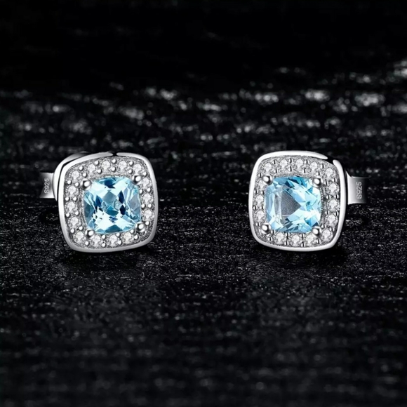 🎀Genuine S925 Topaz &Diamond Earings and Ring Set - Picture 3 of 11